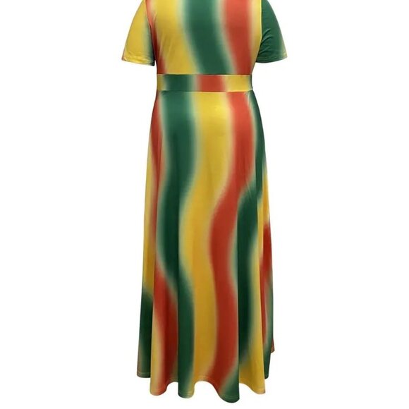 Women's Plus Size Color Block Formal Evening Party Summer Split Maxi Dress 22W - Picture 5 of 13